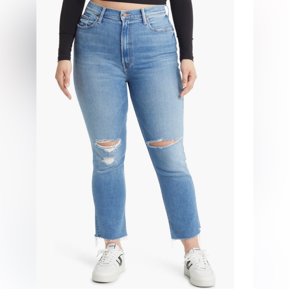 Mother the Rider Ripped High Rise Ankle Jeans. Straight leg. Sz: 30